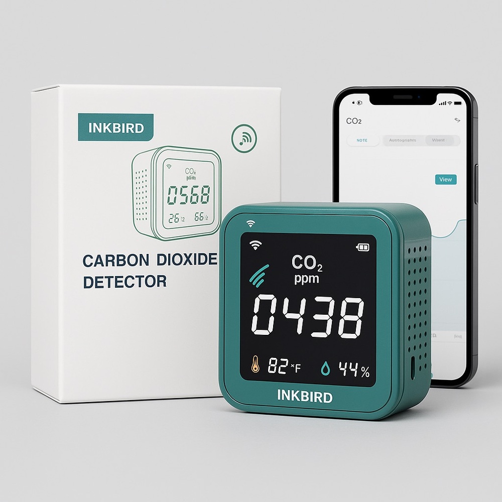 INKBIRD WiFi Indoor Air Quality Monitor – CO₂ Temperature & Humidity – New NIB!
